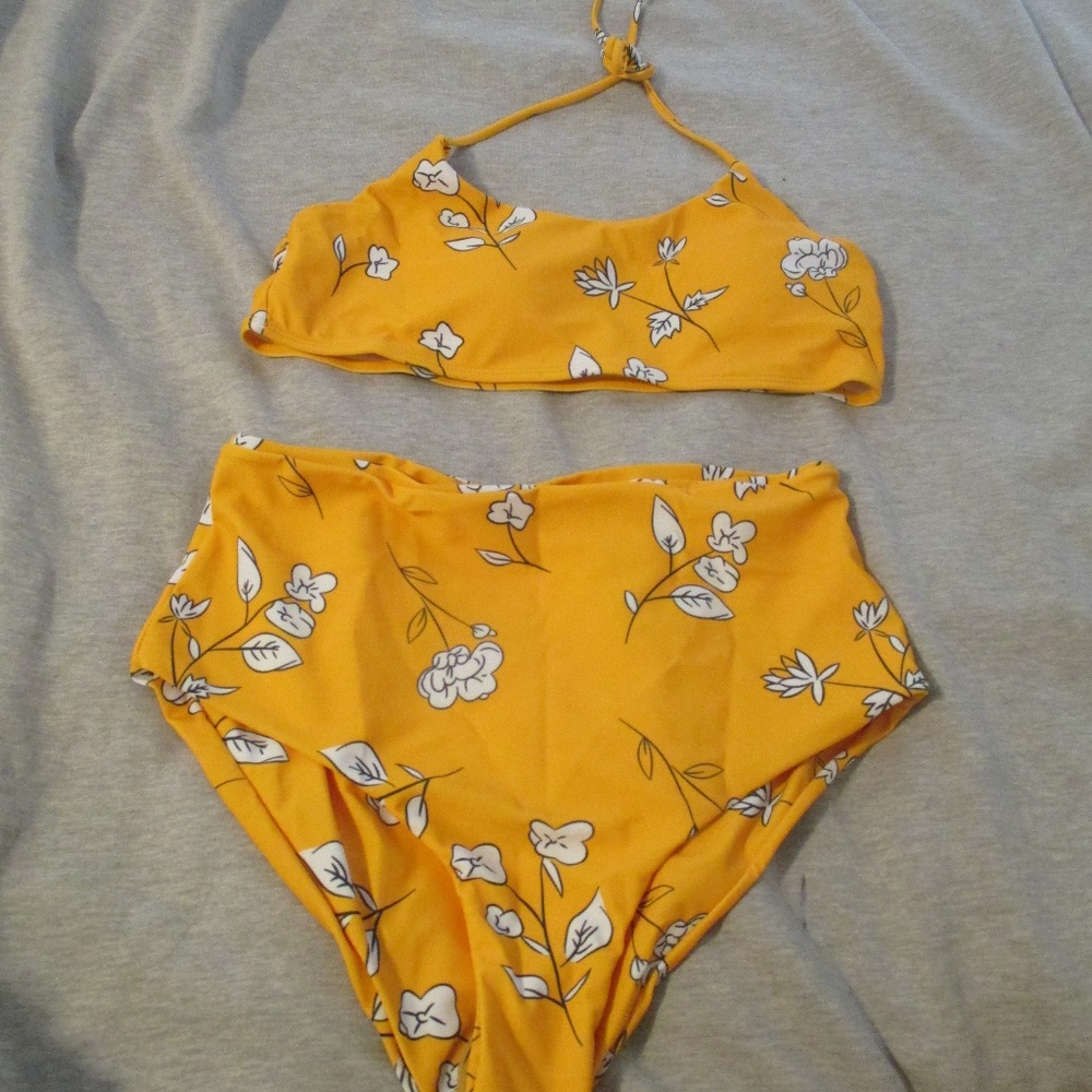 yellow retro style bathing suit